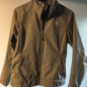 🍁North Face fleece lined soft shell, grey, small